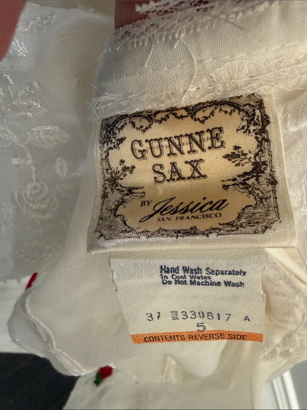 Rare Vintage 70’s Gunne Sax by Jessica San Francisco Cream and Lace Maxi Dress - Picture 12 of 16